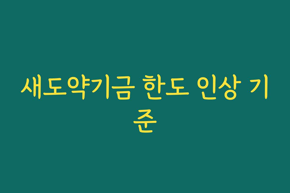 새도약기금 한도 인상 기준