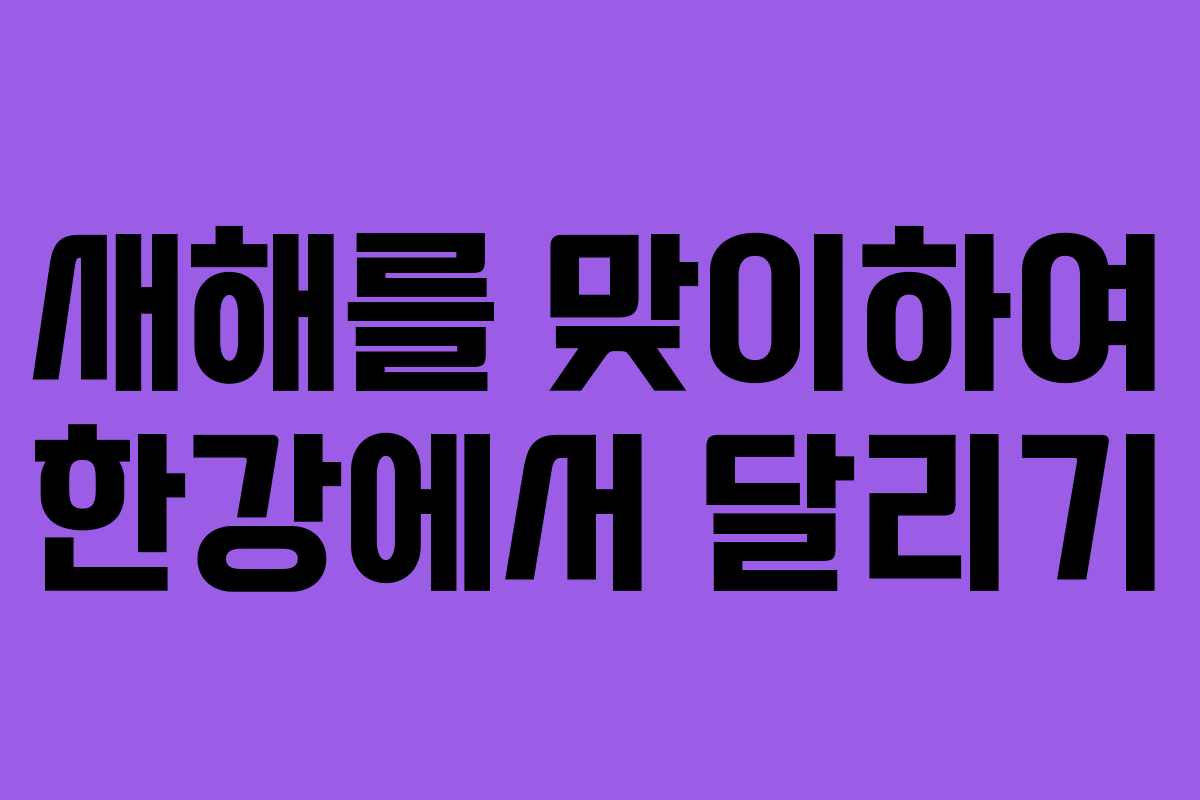 새해를 맞이하여 한강에서 달리기