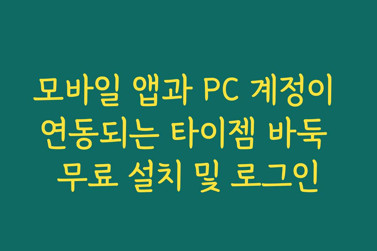 모바일 앱과 PC 계정이 연동되는 타이젬 바둑 무료 설치 및 로그인