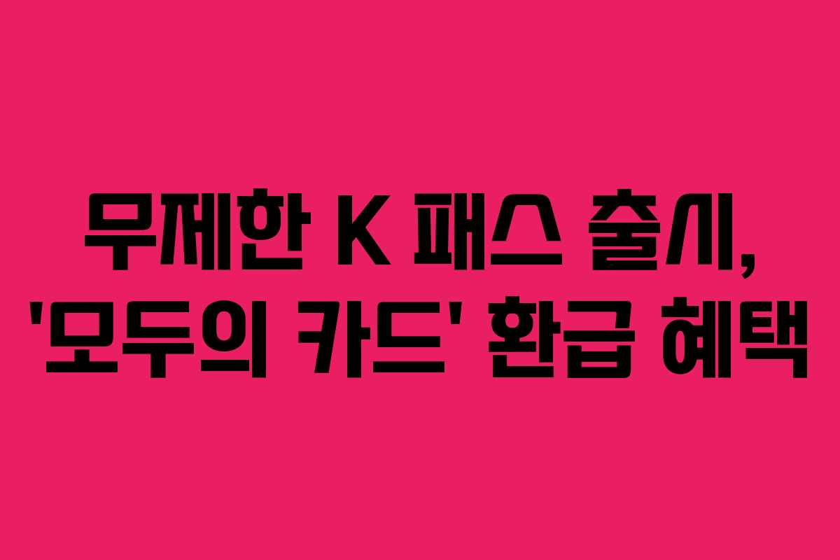무제한 K 패스 출시, ‘모두의 카드’ 환급 혜택
