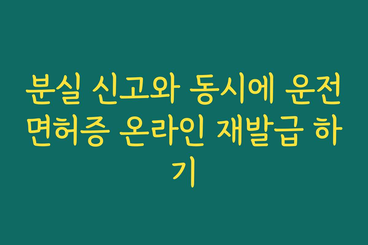 분실 신고와 동시에 운전면허증 온라인 재발급 하기
