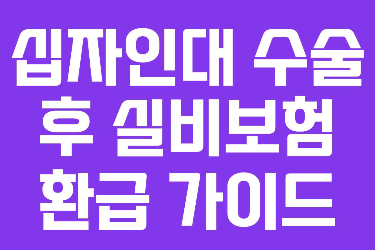 십자인대 수술 후 실비보험 환급 가이드