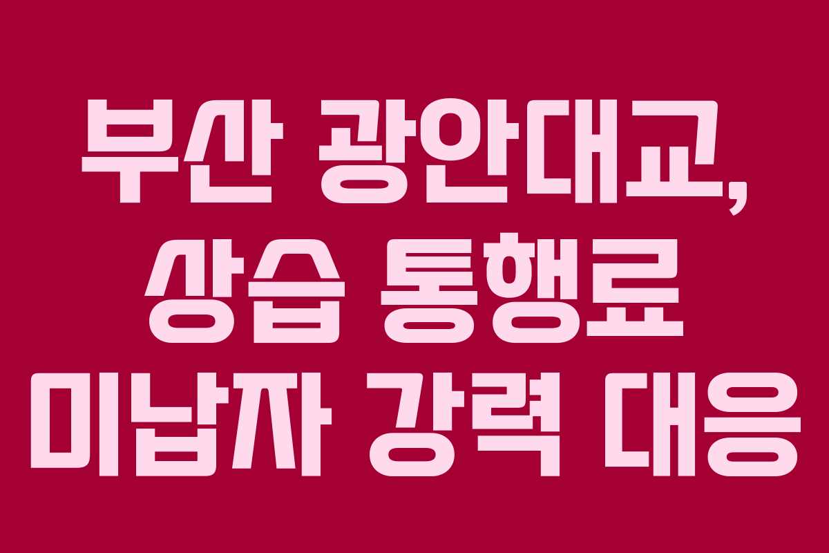 부산 광안대교, 상습 통행료 미납자 강력 대응